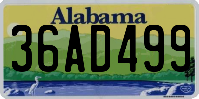 AL license plate 36AD499