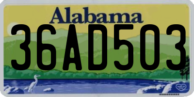 AL license plate 36AD503