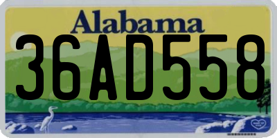AL license plate 36AD558