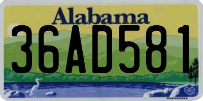 AL license plate 36AD581