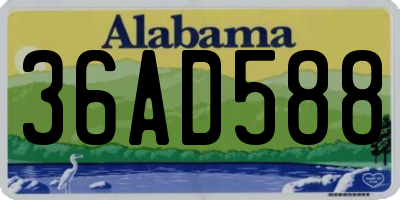 AL license plate 36AD588