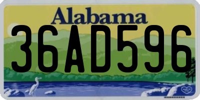 AL license plate 36AD596