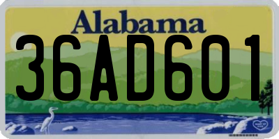 AL license plate 36AD601