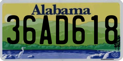 AL license plate 36AD618