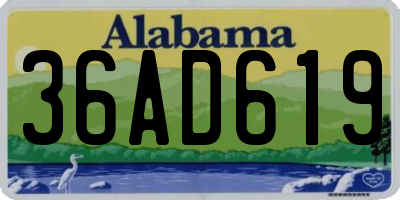 AL license plate 36AD619