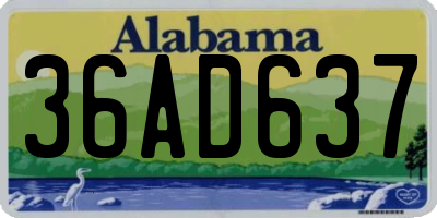 AL license plate 36AD637