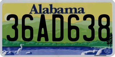 AL license plate 36AD638