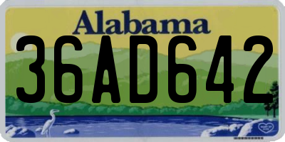 AL license plate 36AD642