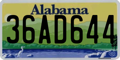 AL license plate 36AD644