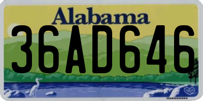 AL license plate 36AD646