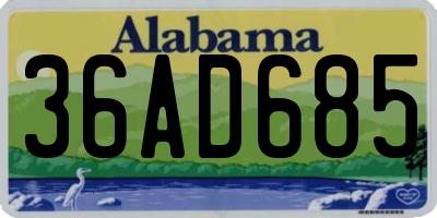 AL license plate 36AD685