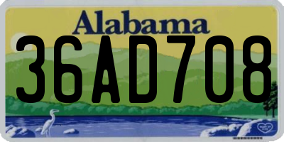 AL license plate 36AD708