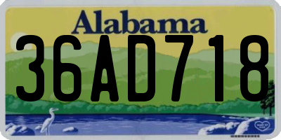 AL license plate 36AD718