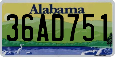 AL license plate 36AD751