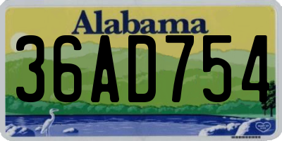AL license plate 36AD754