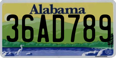 AL license plate 36AD789