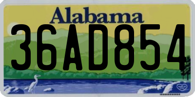 AL license plate 36AD854