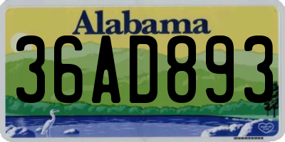 AL license plate 36AD893