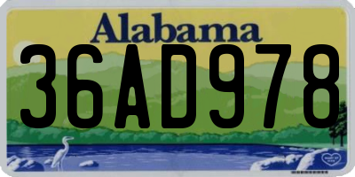 AL license plate 36AD978