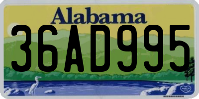 AL license plate 36AD995