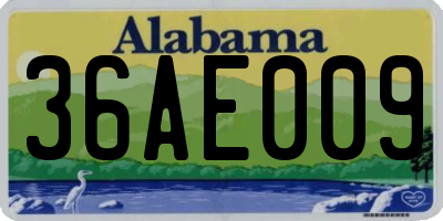 AL license plate 36AE009