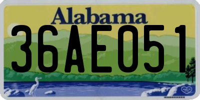 AL license plate 36AE051
