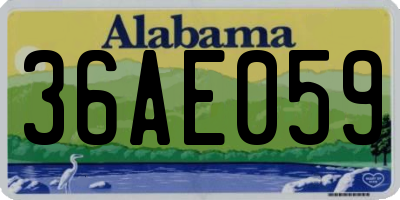AL license plate 36AE059