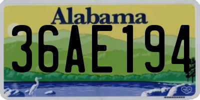 AL license plate 36AE194