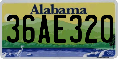 AL license plate 36AE320