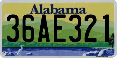 AL license plate 36AE321