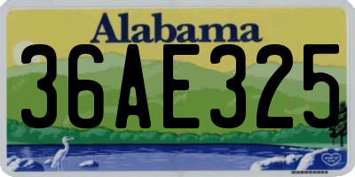 AL license plate 36AE325