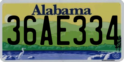 AL license plate 36AE334