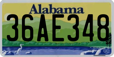 AL license plate 36AE348