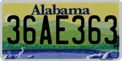 AL license plate 36AE363