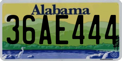 AL license plate 36AE444