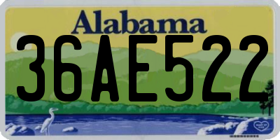 AL license plate 36AE522