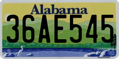 AL license plate 36AE545