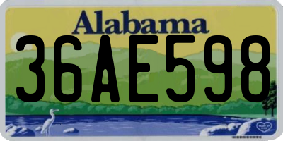 AL license plate 36AE598