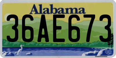 AL license plate 36AE673