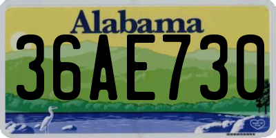 AL license plate 36AE730