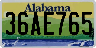 AL license plate 36AE765