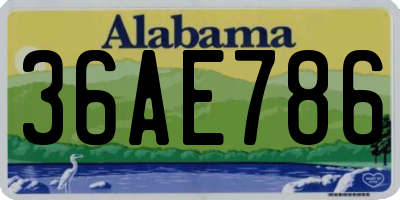 AL license plate 36AE786