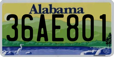 AL license plate 36AE801