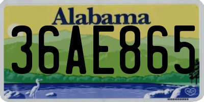 AL license plate 36AE865