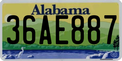 AL license plate 36AE887