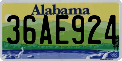 AL license plate 36AE924