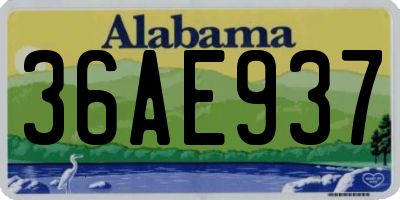 AL license plate 36AE937