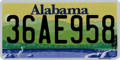 AL license plate 36AE958
