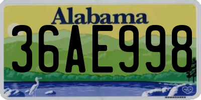 AL license plate 36AE998