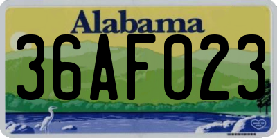 AL license plate 36AF023